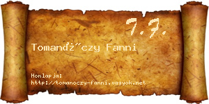 Tomanóczy Fanni névjegykártya