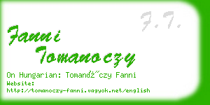 fanni tomanoczy business card